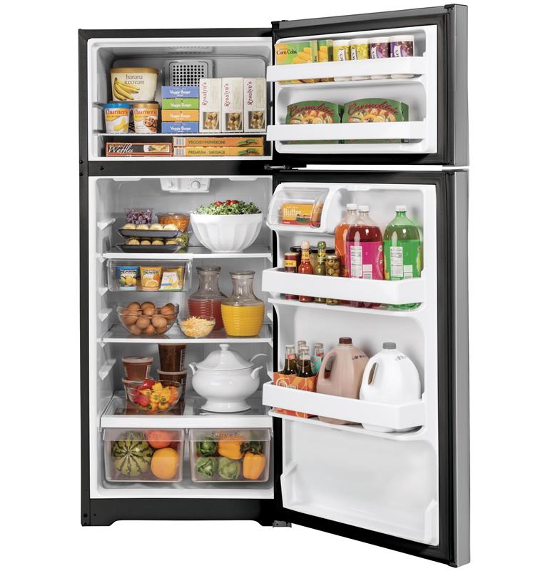 GE(R) 16.6 Cu. Ft. Top-Freezer Refrigerator-(GTS17GSNRSS)