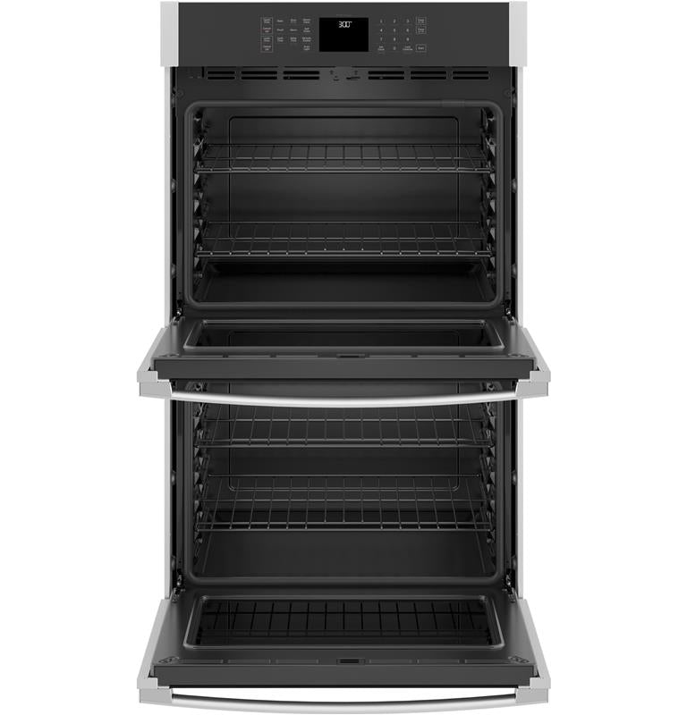 GE(R) 30" Smart Built-In Self-Clean Double Wall Oven with Never-Scrub Racks-(JTD3000SNSS)