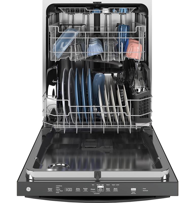 GE(R) Top Control with Stainless Steel Interior Dishwasher with Sanitize Cycle-(GDT670SGVBB)
