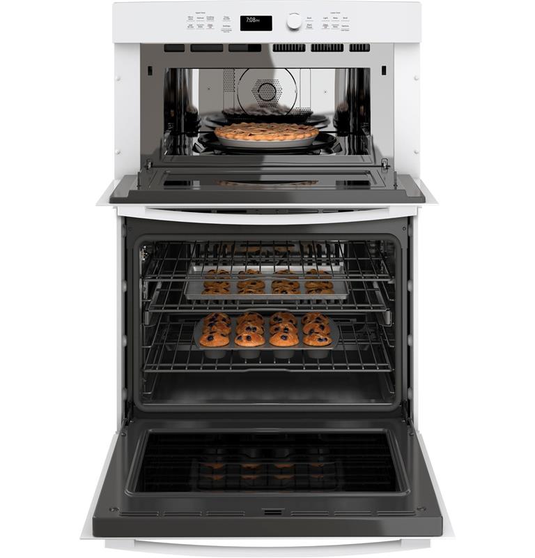 GE Profile(TM) 30" Built-In Combination Convection Microwave/Convection Wall Oven-(PT7800DHWW)