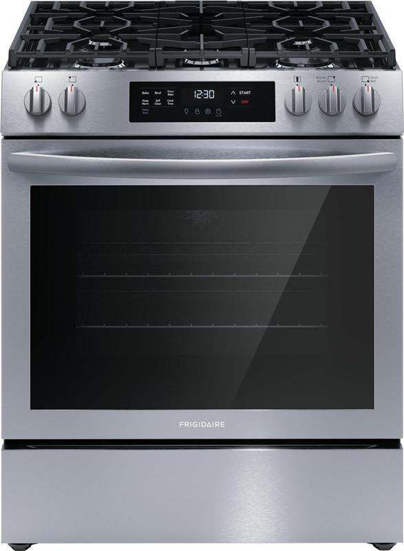 Frigidaire 30" Front Control Gas Range with Convection Bake-(FCFG3083AS)