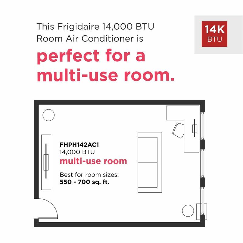 Frigidaire 3-in-1 Heat/Cool Portable Room Air Conditioner 14,000 BTU (ASHRAE) / 10,000 BTU (DOE)-(FHPH142AC1)
