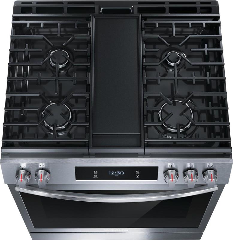 Frigidaire Gallery 30" Front Control Gas Range with Total Convection-(GCFG3060BF)