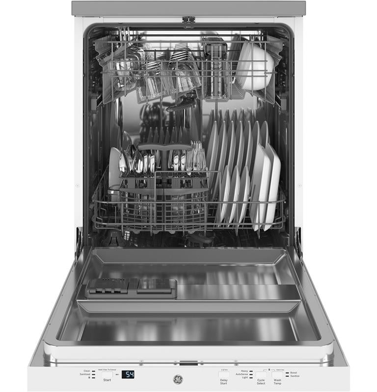 GE(R) 24" Stainless Steel Interior Portable Dishwasher with Sanitize Cycle-(GPT225SGLWW)