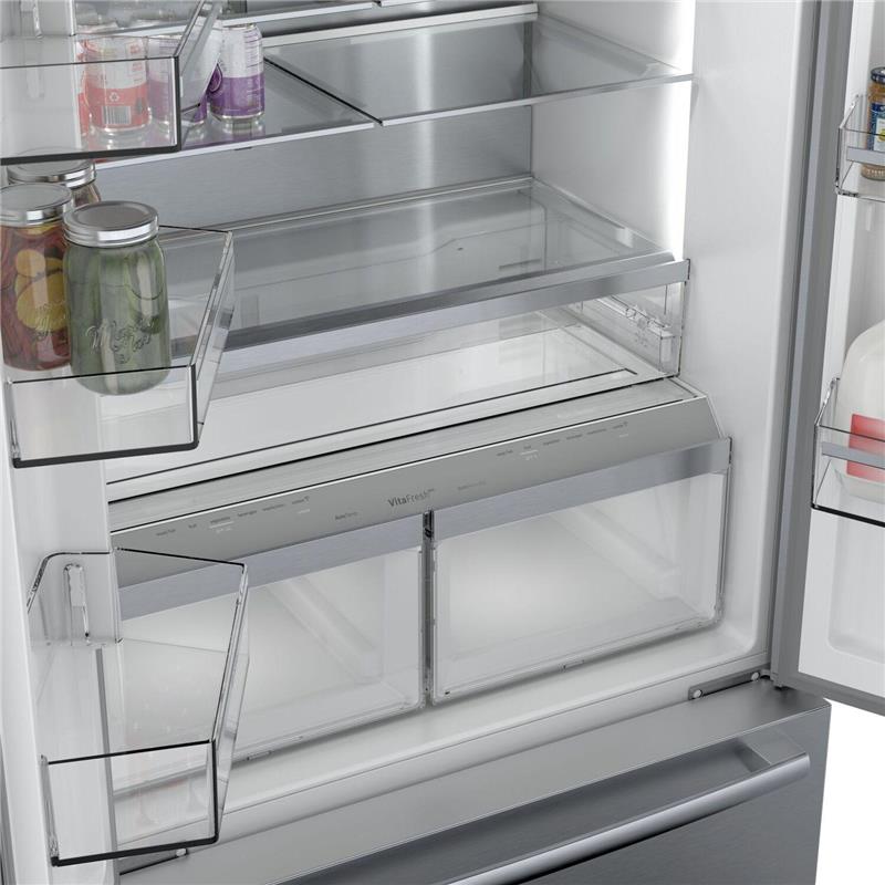 800 Series French Door Bottom Mount Refrigerator 36" Easy clean stainless steel-(B36CT80SNS)