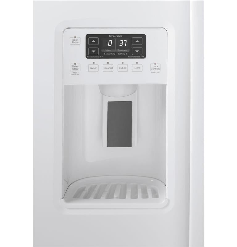 GE(R) ENERGY STAR(R) 25.3 Cu. Ft. Side-By-Side Refrigerator-(GSE25GGHWW)