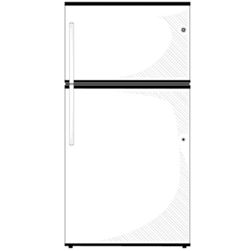 GE(R) ENERGY STAR(R) 21.1 Cu. Ft. Top-Freezer Refrigerator-(GTE21GSHSS)