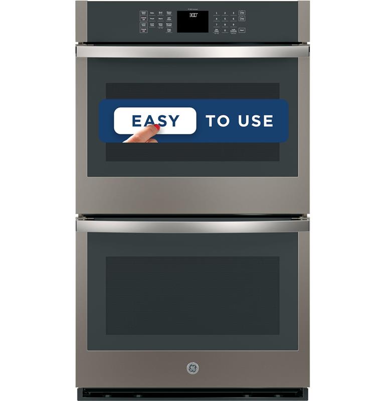 GE(R) 30" Smart Built-In Self-Clean Double Wall Oven with Never-Scrub Racks-(JTD3000ENES)