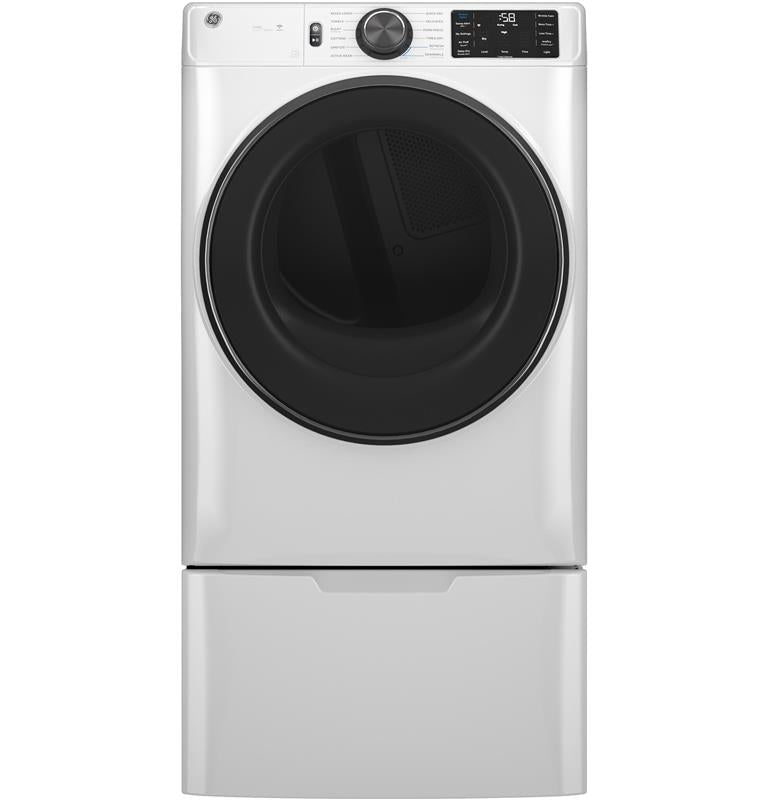 GE(R) 7.8 cu. ft. Capacity Smart Front Load Gas Dryer with Steam and Sanitize Cycle-(GFD65GSSVWW)