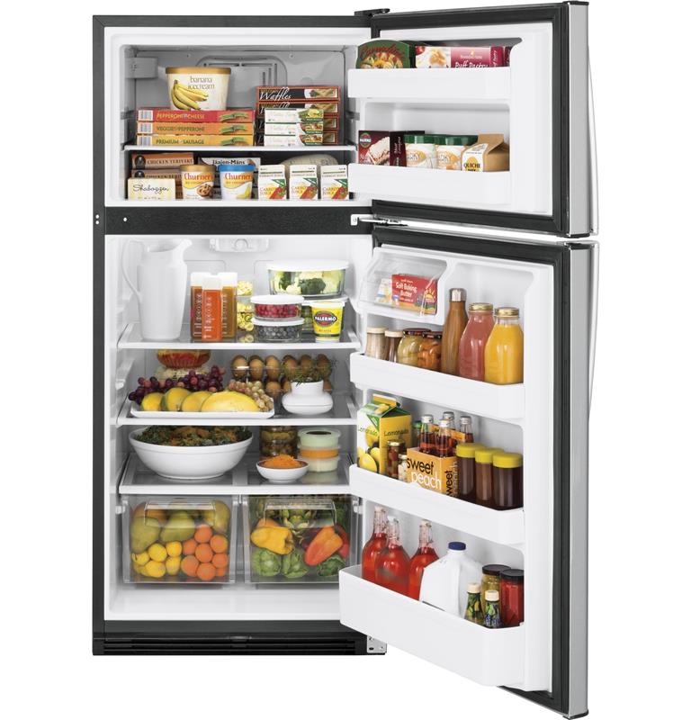 GE(R) 18.2 Cu. Ft. Top-Freezer Refrigerator-(GTS18FSLSS)