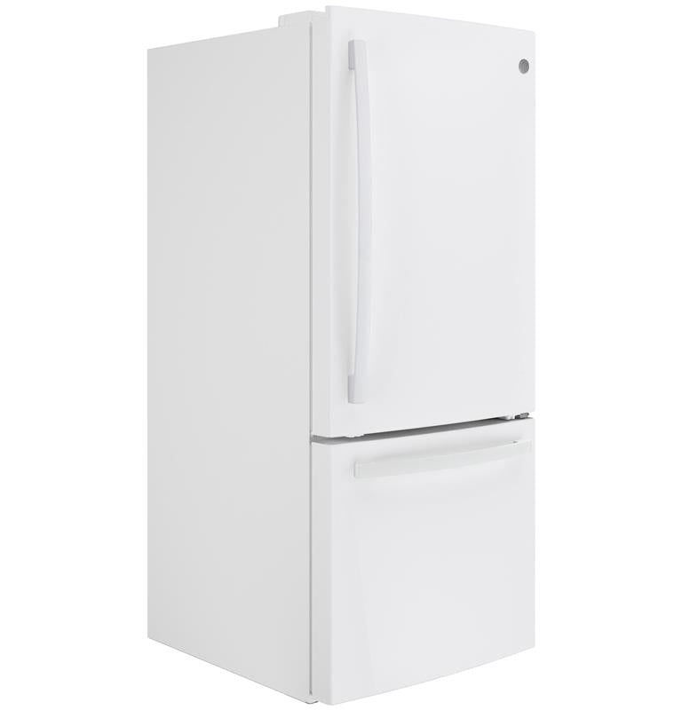 GE(R) ENERGY STAR(R) 21.0 Cu. Ft. Bottom-Freezer Refrigerator-(GBE21DGKWW)