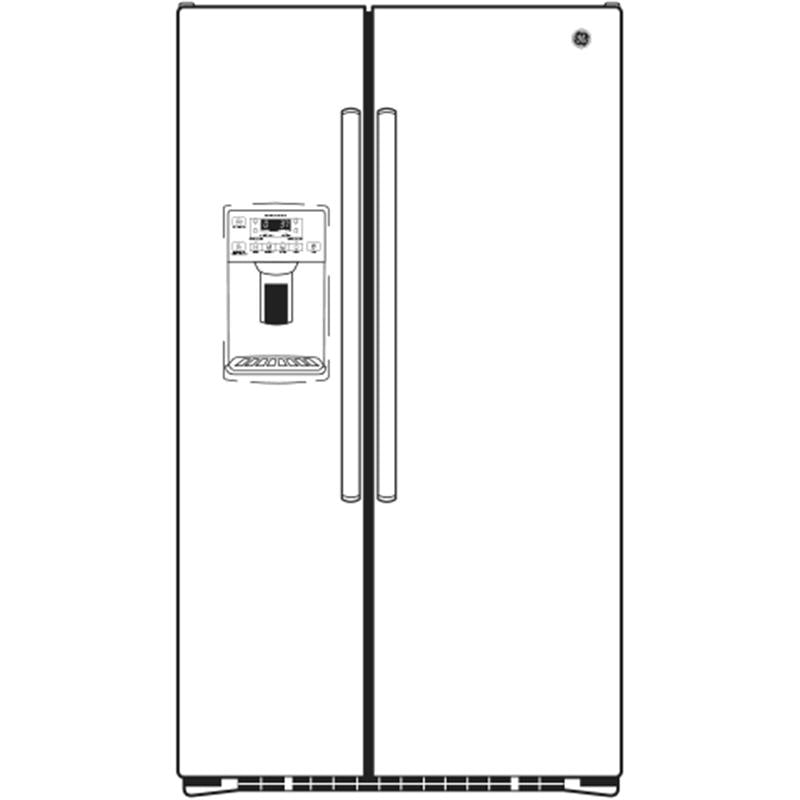 GE(R) 21.9 Cu. Ft. Counter-Depth Side-By-Side Refrigerator-(GZS22DGJBB)