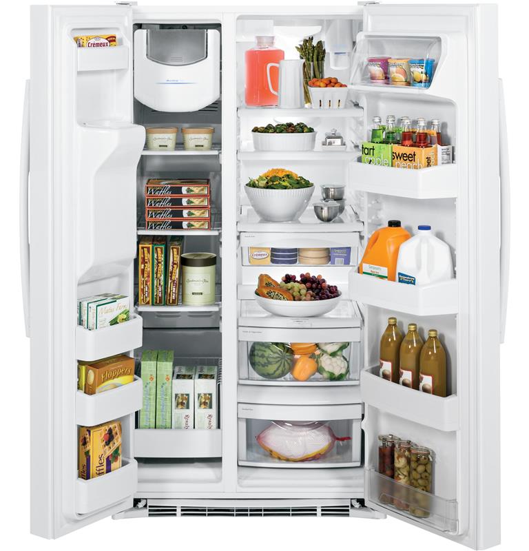 GE(R) 25.3 Cu. Ft. Side-By-Side Refrigerator-(GSS25GGHWW)