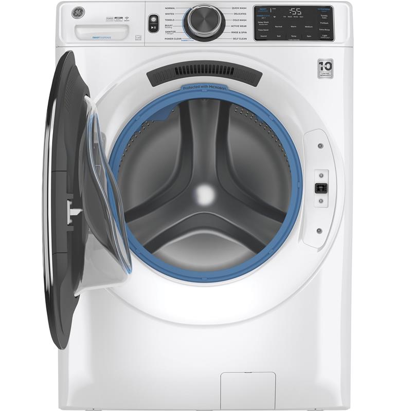 GE(R) 4.8 cu. ft. Capacity Smart Front Load ENERGY STAR(R) Steam Washer with SmartDispense(TM) UltraFresh Vent System with OdorBlock(TM) and Sanitize + Allergen-(GFW650SSNWW)