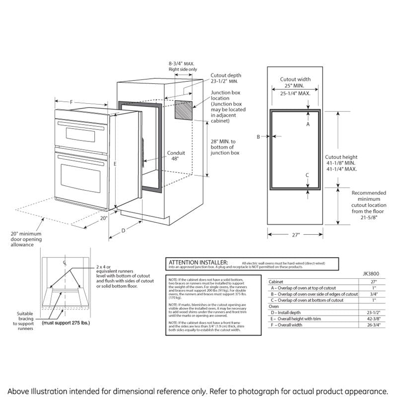 GE(R) 27" Built-In Combination Microwave/Oven-(JK3800DHBB)