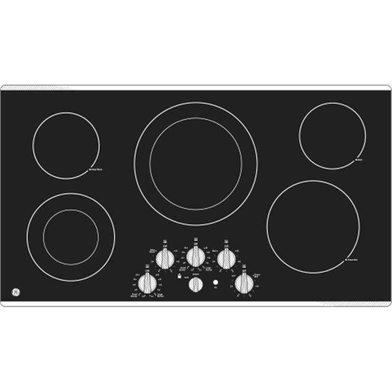 GE(R) 36" Built-In Knob Control Electric Cooktop-(JP3536SJSS)