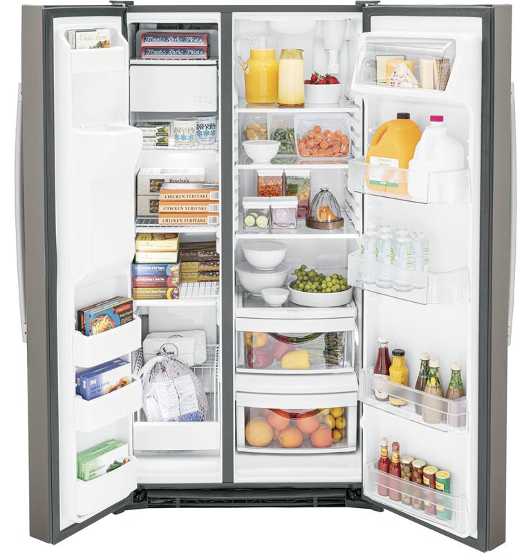 GE(R) 25.3 Cu. Ft. Side-By-Side Refrigerator-(GSS25GMPES)