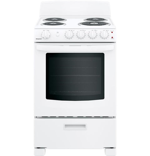 Hotpoint(R) 24" Free-Standing Front-Control Electric Range-(RAS300DMWW)