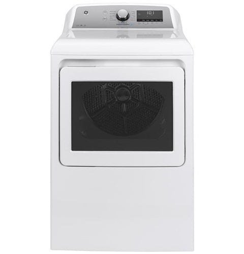 GE(R) 7.4 cu. ft. Capacity Smart aluminized alloy drum Electric Dryer with Sanitize Cycle and Sensor Dry-(GTD84ECSNWS)