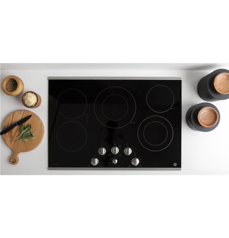GE Profile(TM) 30" Built-In Knob Control Electric Cooktop-(PP7030SJSS)