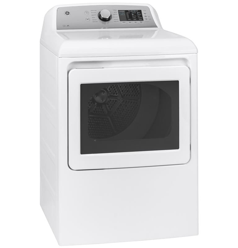 GE(R) 7.4 cu. ft. Capacity aluminized alloy drum Electric Dryer with Sanitize Cycle and Sensor Dry-(GTD72EBSNWS)
