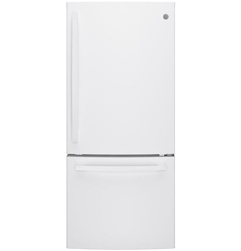 GE(R) ENERGY STAR(R) 21.0 Cu. Ft. Bottom-Freezer Refrigerator-(GDE21EGKWW)