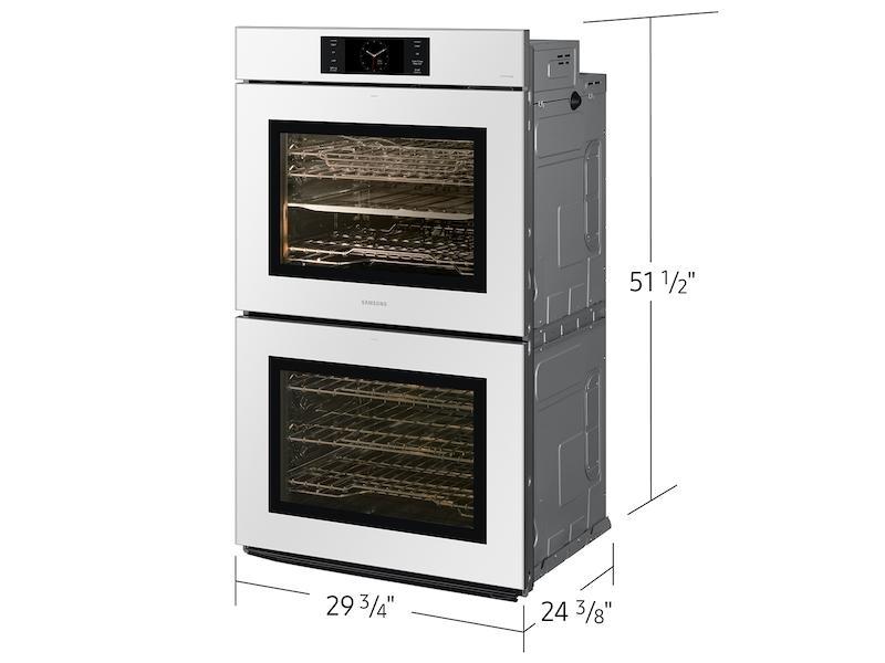 Bespoke 30" White Glass Double Wall Oven with AI Pro Cooking(TM) Camera-(NV51CB700D12AA)