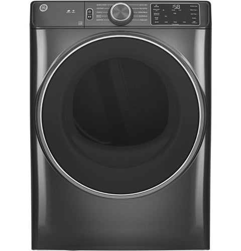GE(R) 7.8 cu. ft. Capacity Smart Front Load Electric Dryer with Sanitize Cycle-(GFD55ESPNDG)