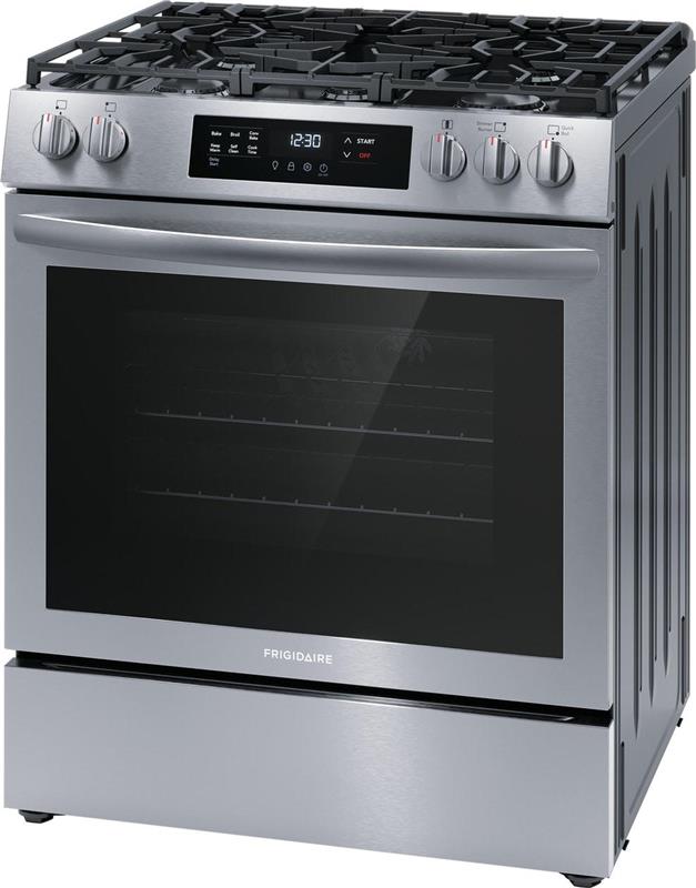 Frigidaire 30" Front Control Gas Range with Convection Bake-(FCFG3083AS)