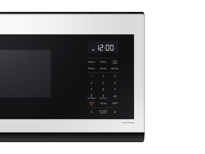 1.1 cu. ft. Bespoke Smart SLIM Over-the-Range Microwave with 400 CFM Hood Ventilation, Wi-Fi & Voice Control in White Glass-(ME11CB751012AA)