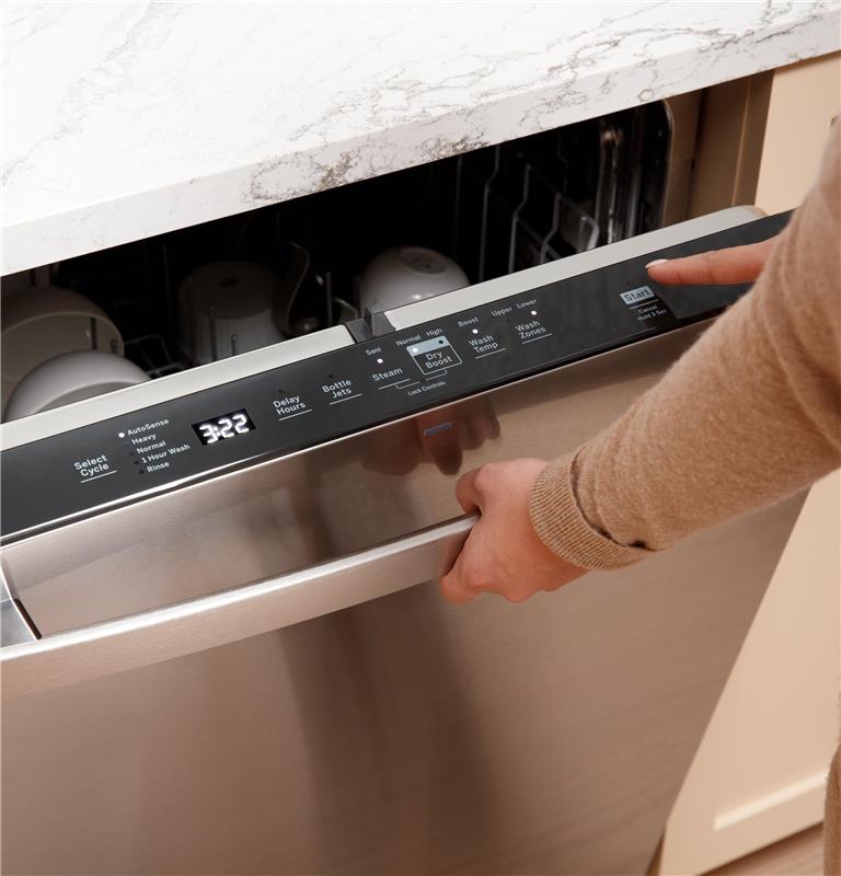 GE(R) Top Control with Stainless Steel Interior Dishwasher with Sanitize Cycle-(GDT670SYVFS)