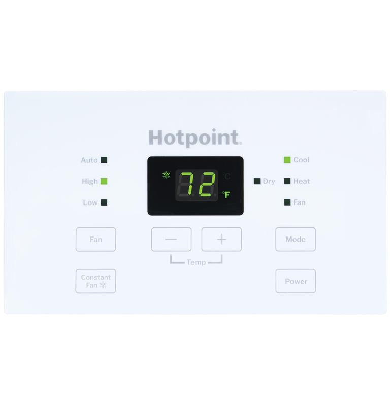 Hotpoint(R) PTAC Heat Pump Unit with Electric Heat Backup 230/208V, 15amp-(AH12H09D2B)