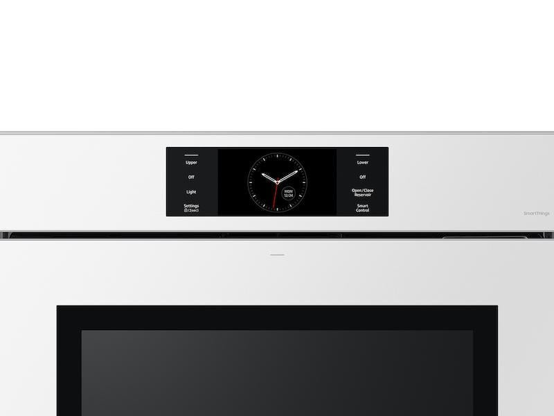Bespoke 30" White Glass Double Wall Oven with AI Pro Cooking(TM) Camera-(NV51CB700D12AA)