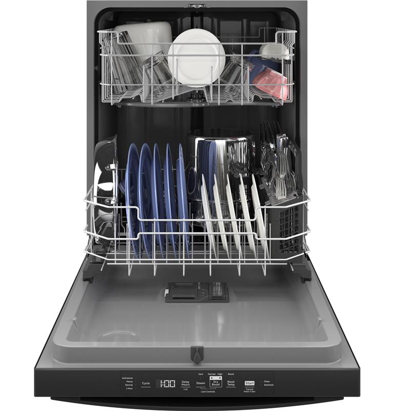 GE(R) Top Control with Plastic Interior Dishwasher with Sanitize Cycle & Dry Boost-(GDT550PGRBB)