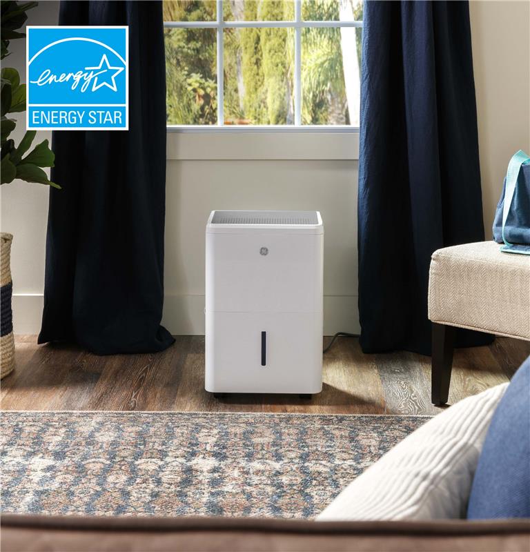 GE(R) 22 Pint ENERGY STAR(R) Portable Dehumidifier with Smart Dry for Damp Spaces-(ADYR22LC)