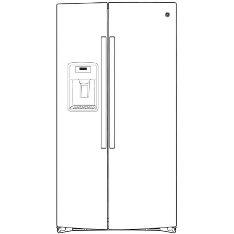 GE(R) 21.8 Cu. Ft. Counter-Depth Side-By-Side Refrigerator-(GZS22IENDS)