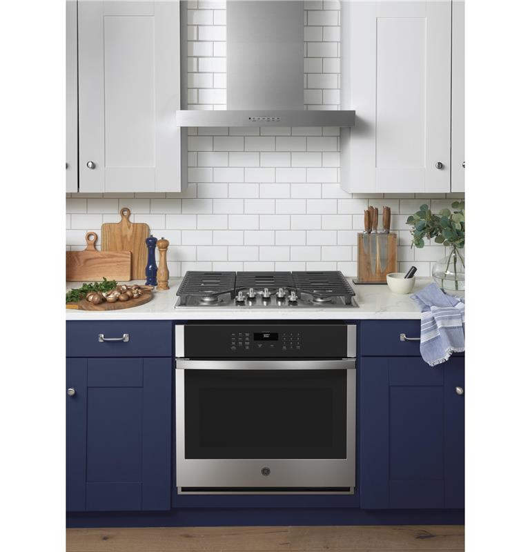 GE(R) 30" Smart Built-In Self-Clean Single Wall Oven with Never-Scrub Racks-(JTS3000SNSS)