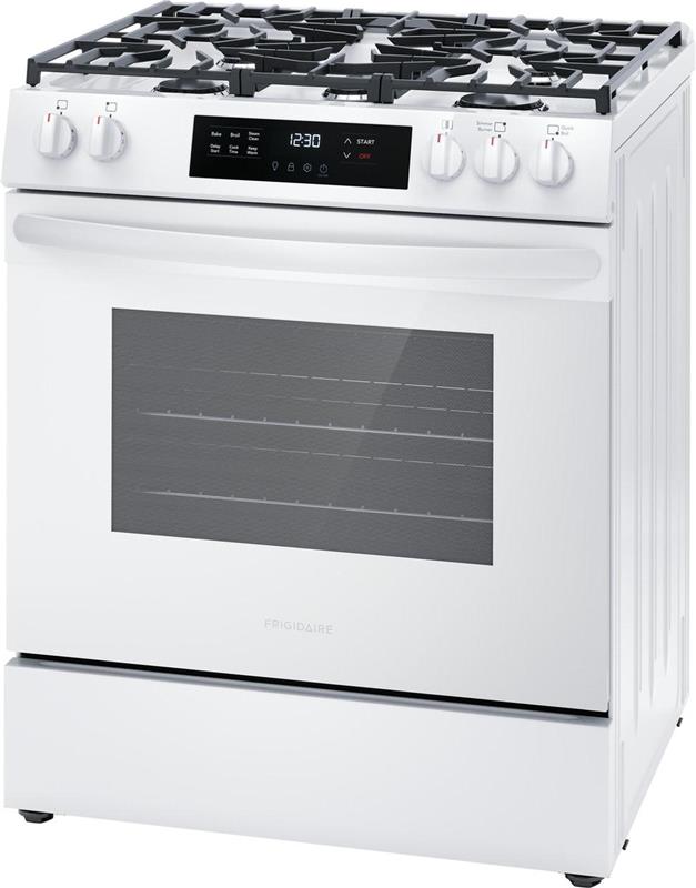 Frigidaire 30" Front Control Gas Range with Quick Boil-(FCFG3062AW)
