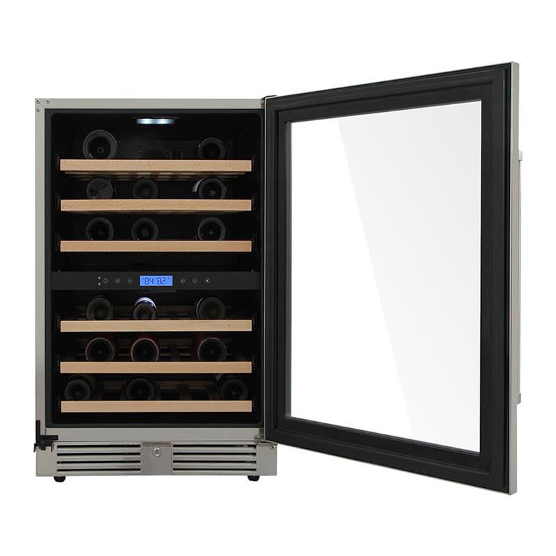 24 Inch Dual Zone Indoor/outdoor Wine Cooler, 46 Wine Bottle Capacity-(TWC2401DO)