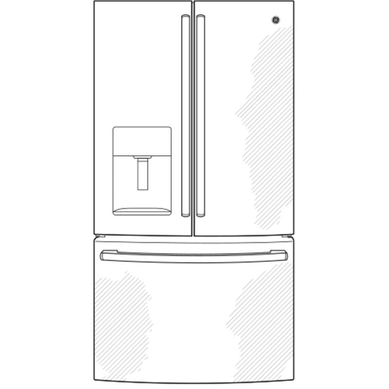 GE(R) ENERGY STAR(R) 23.7 Cu. Ft. French-Door Refrigerator-(GFE24JMKES)