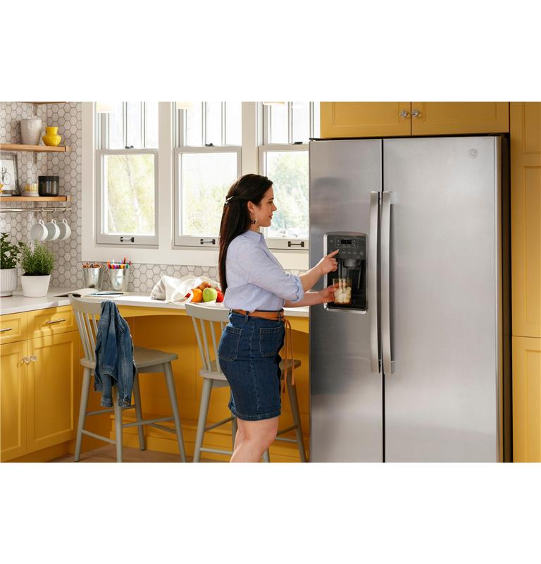 GE(R) 25.3 Cu. Ft. Side-By-Side Refrigerator-(GSS25GGPCC)