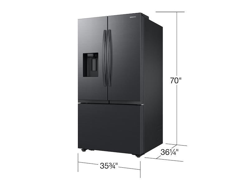 31 cu. ft. Mega Capacity 3-Door French Door Refrigerator with Four Types of Ice in Matte Black Steel-(RF32CG5400MTAA)