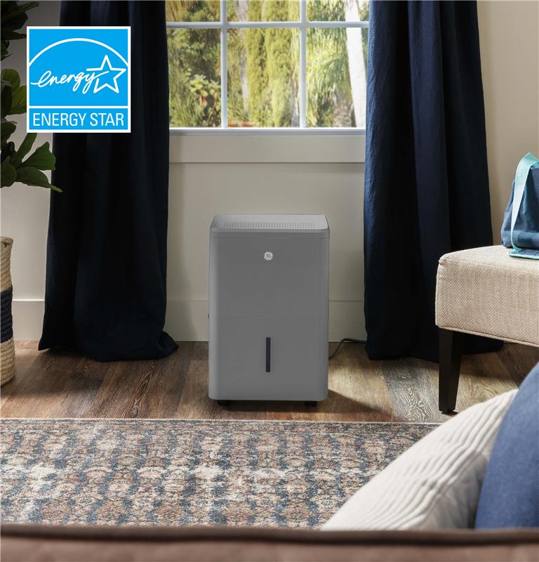 GE(R) 50 Pint ENERGY STAR(R) Portable Dehumidifier with Smart Dry for Wet Spaces-(ADYR50LC)