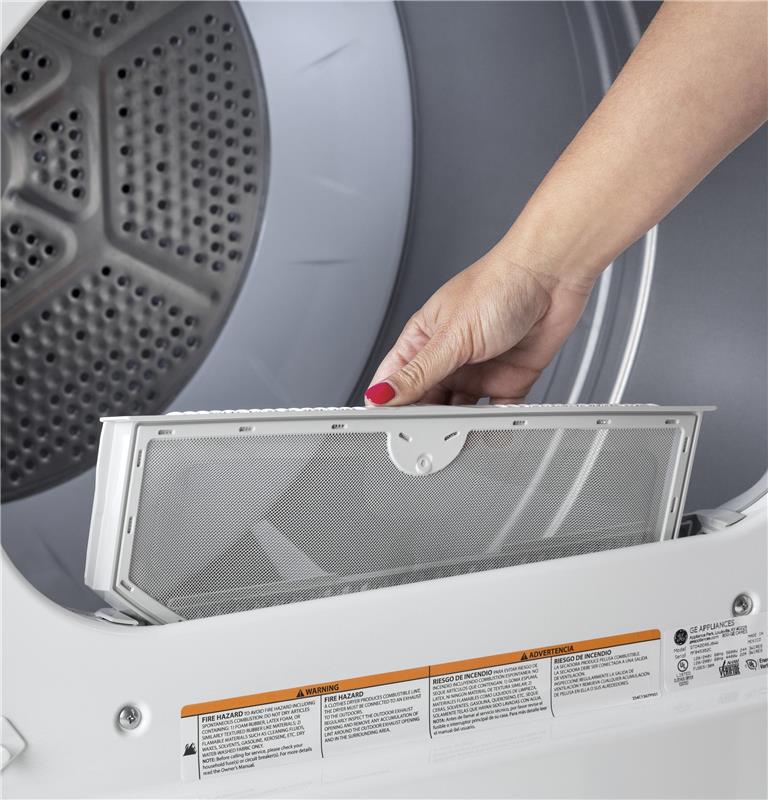 Hotpoint(R) 6.2 cu. ft. Capacity aluminized alloy Electric Dryer-(HTX24EASKWS)